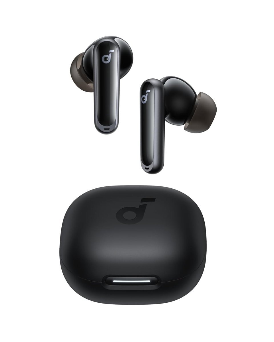 Soundcore by Anker, P40i Kablosuz Kulaklık, Ortam Gürültüsüne Uyumlu ANC, Güçlü Bas, 60 Saat Çalma Süresi, 2'si 1 Arada Kılıf ve Telefon Standı, IPX5, Kablosuz Şarj, Bluetooth 5.3, Siyah