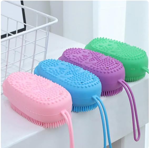 Ankanorm Süngerli Silikon Banyo Kesesi, Silikon Peeling Lifi, Köpürtücü Silikon Banyo Kese