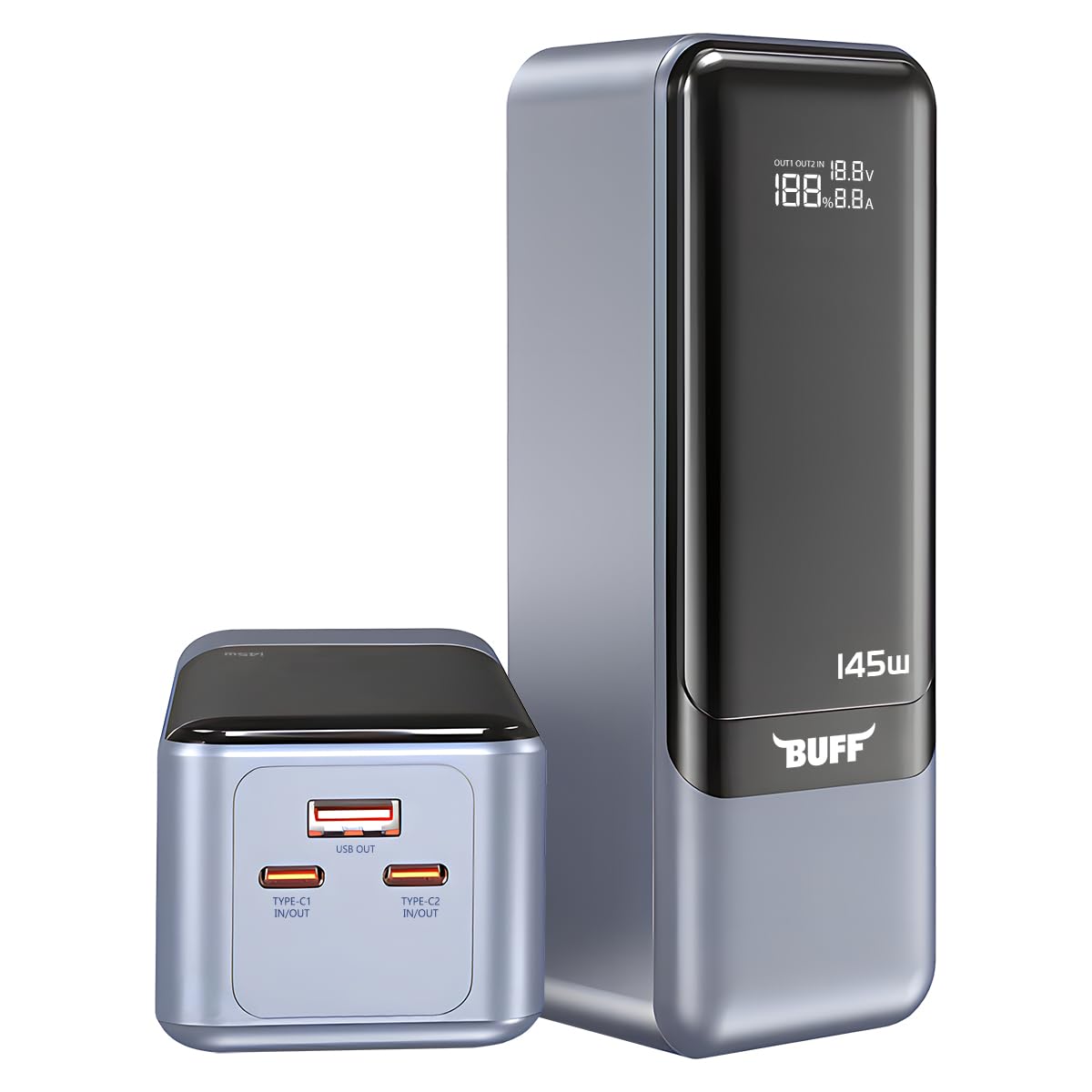 BUFF LABS BP16 145W Dijital Ekranlı 27000 mAh Powerbank, Laptop, Macbook, iPad Taşınabilir Hızlı Şar