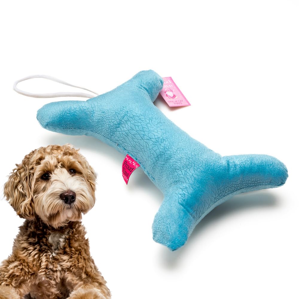 Kemik Peluş Köpek Oyuncağı Çekiştirmeli Diş Kaşıma Diş Sağlığı Büyük Kemik (Mavi)