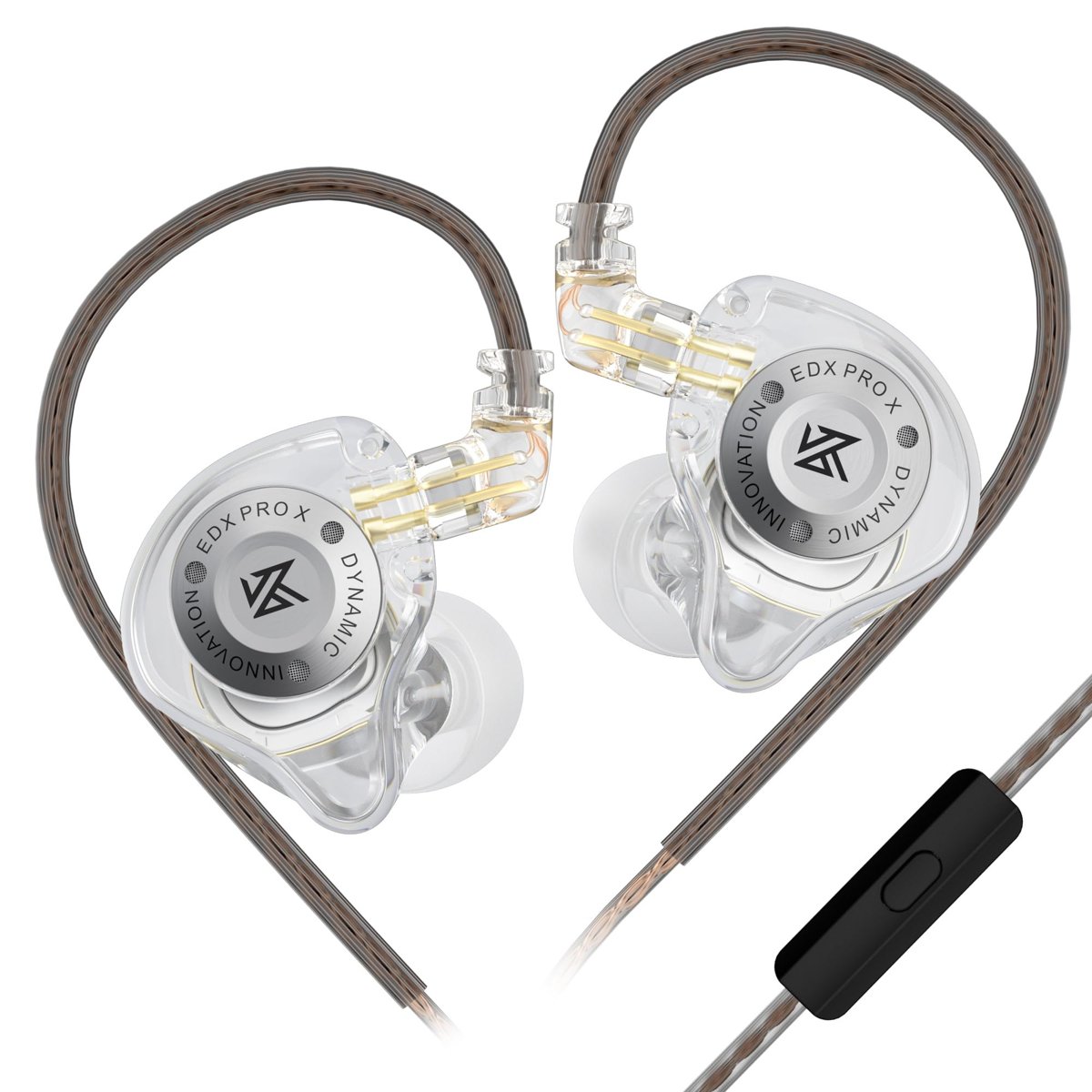 KZ EDX Pro X Kulak Monitörü Kulaklık, HiFi Stereo IEM, Çıkarılabilir Kablolu Dinamik Sürücü Kulaklık, Şarkıcılar Müzisyenler Davulcular Audiophile için Derin Bas Gürültü İzolasyonlu Kulaklıklar (MIC,