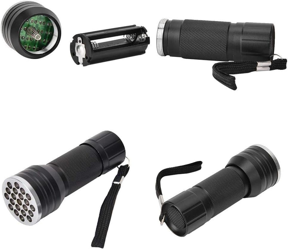 Valkyrie 21 LED 395nm Güneş Işığı Eltraviyole UV El Feneri - Siyah Fener - Evcil Hayvan Otel Ev Temizlik Para Taş Mücevherat