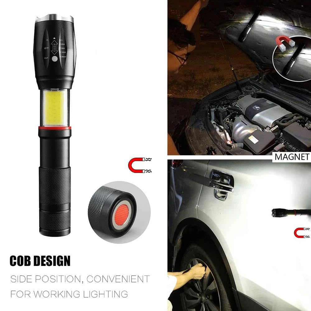 Valkyrie 8000 Lümen COB Lambalı T6 Mıknatıslı El Feneri - 6 Mod - 500 Metre Mesafe