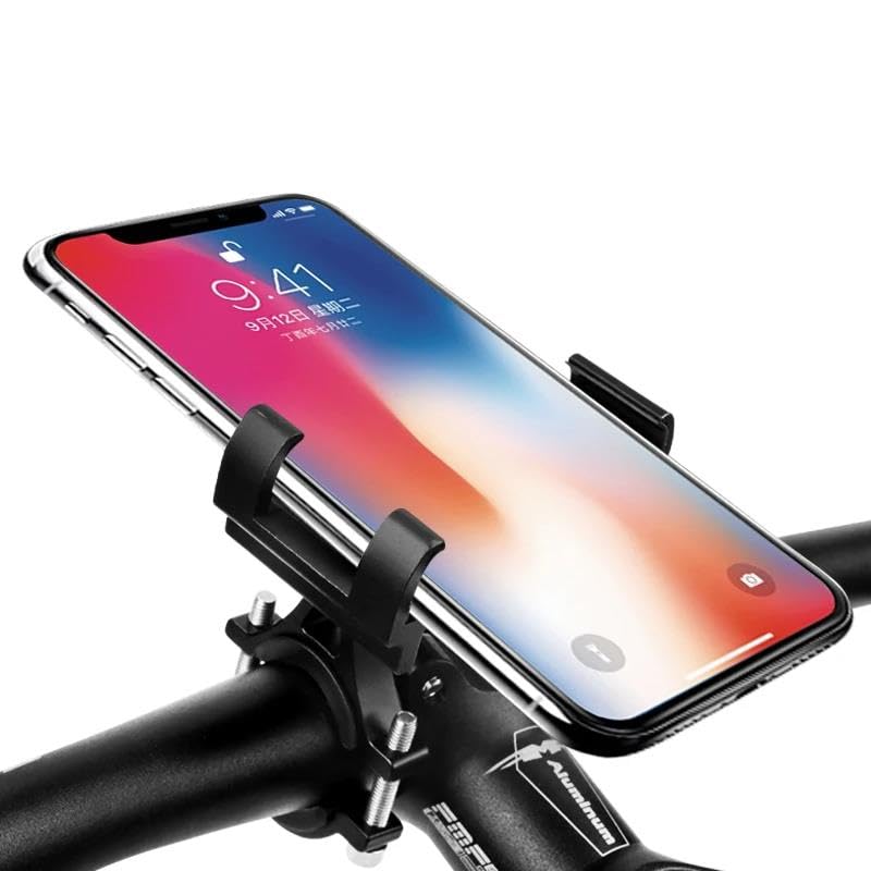 Valkyrie Bisiklet Motorsiklet Evrensel Cep Telefonu Tutucu Alüminyum Paslanmaz - Bütün Telefonlarla Uyumlu - Metal Dayanıklı Siyah