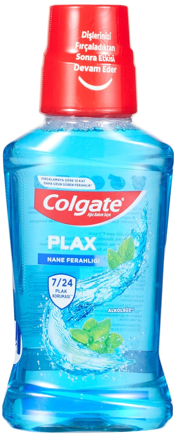 Colgate Plax Ağız Bakım Suyu Nane Ferahlığı, Mavi, 250 ml
