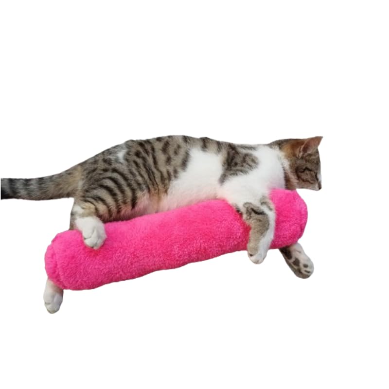 Tineke Kedi Oyuncağı Sarılma Yastığı Uyku Oyuncağı Kedi Otlu 30 Cm Peluş (1 Adet) (FUŞYA)