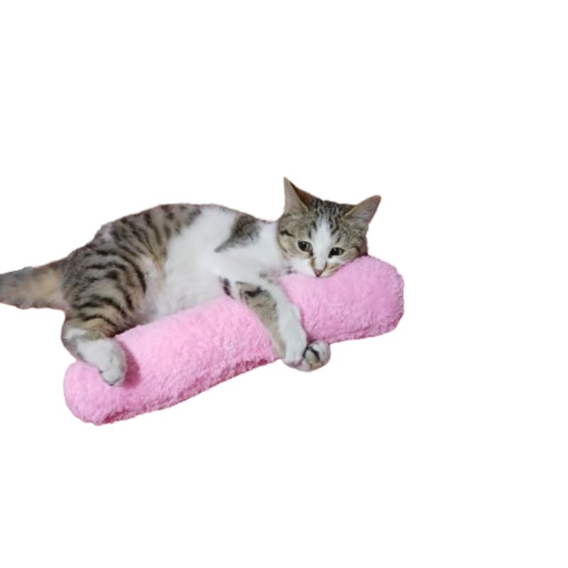 Tineke Kedi Oyuncağı Sarılma Yastığı Uyku Oyuncağı Kedi Otlu 30 Cm Peluş (1 Adet) (PEMBE)