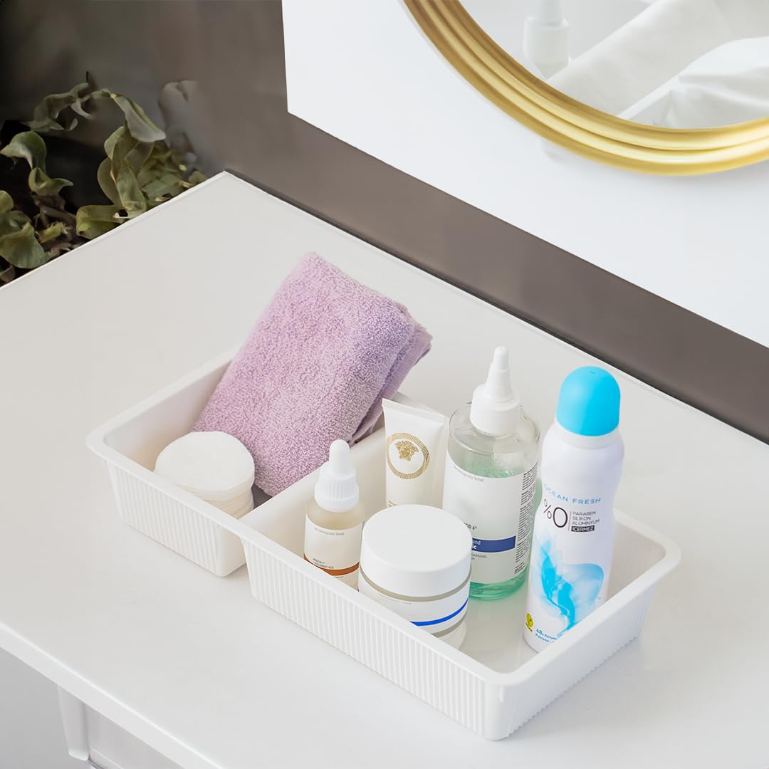 Porsima WH-72 Çekmece İçi İki Bölmeli Çok Amaçlı Organizer Beyaz- Dolap İçi Düzenleyici Organizer