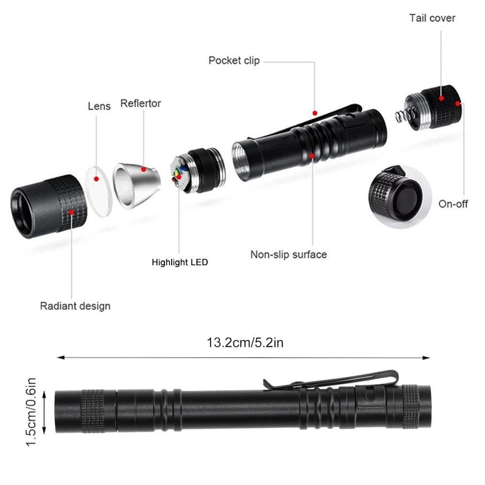 Valkyrie 395nm Ultraviyole UV Kalem El Feneri - Alüminyum Darbeye Suya Dayanıklı Cep Feneri Klipsli Kalem Fener Blacklight
