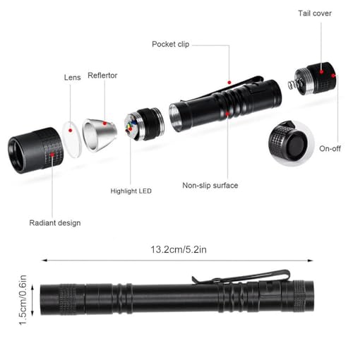 Valkyrie 395nm Ultraviyole UV Kalem El Feneri - Alüminyum Darbeye Suya Dayanıklı Cep Feneri Klipsli Kalem Fener Blacklight