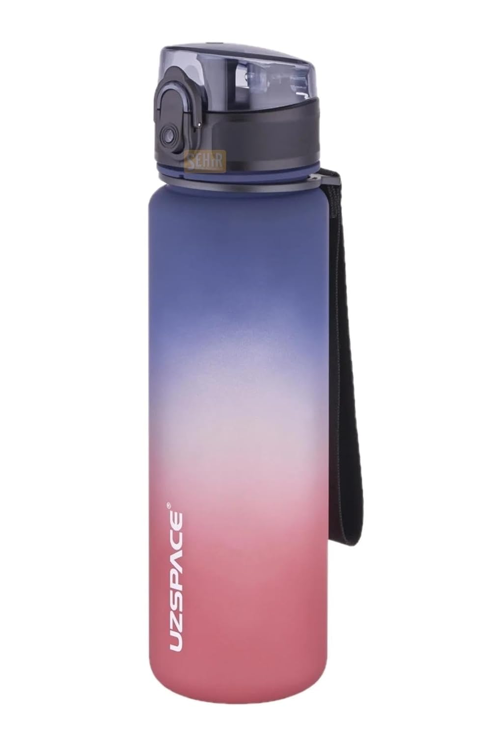 Uzspace 500ml Soft Touch Çift Renk Motivasyon Tritan Su Matarası (Lacivert-Kırmızı)