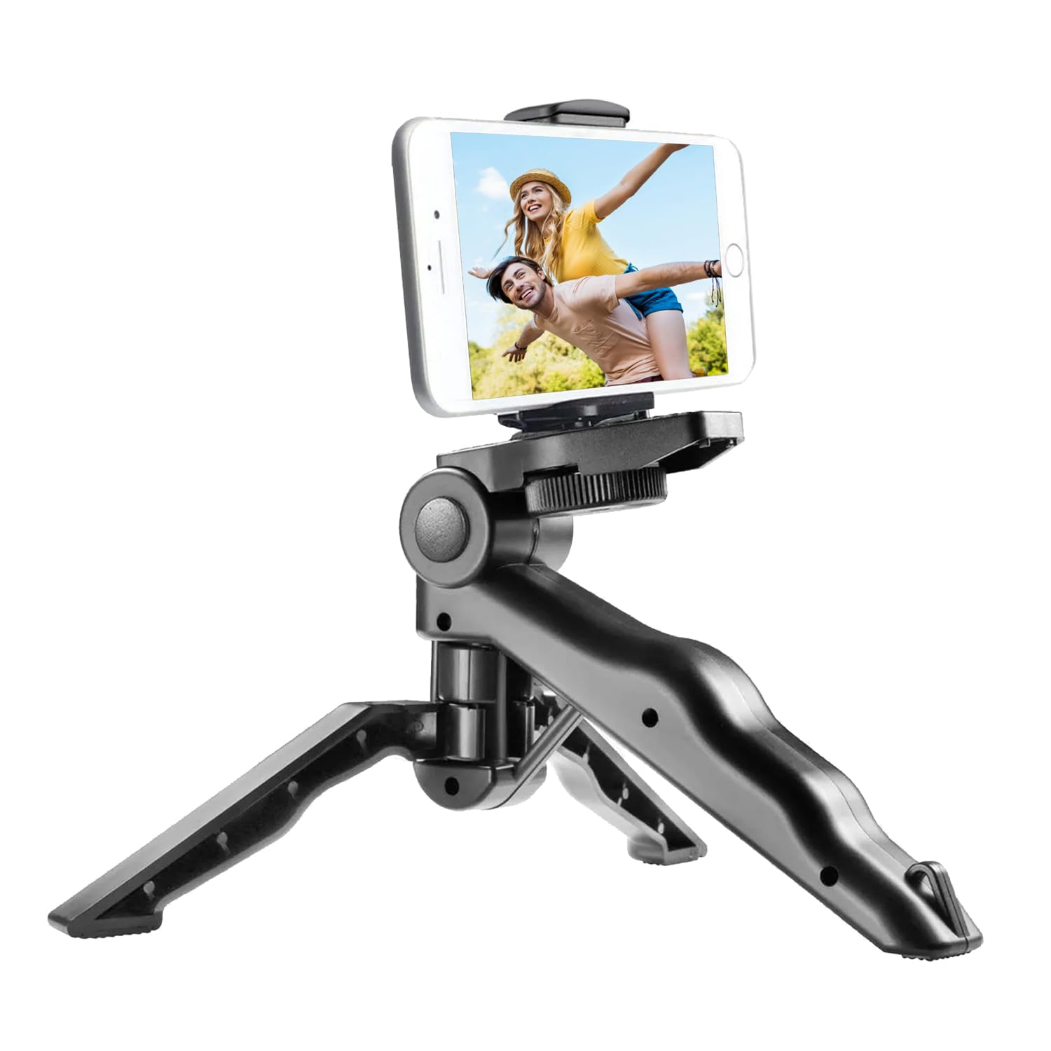 Coverzone Tripod Modern Tasarım 3 Ayak Mini Kamera ve Telefon Tripodu + Döner Başlık Telefon Tutucu