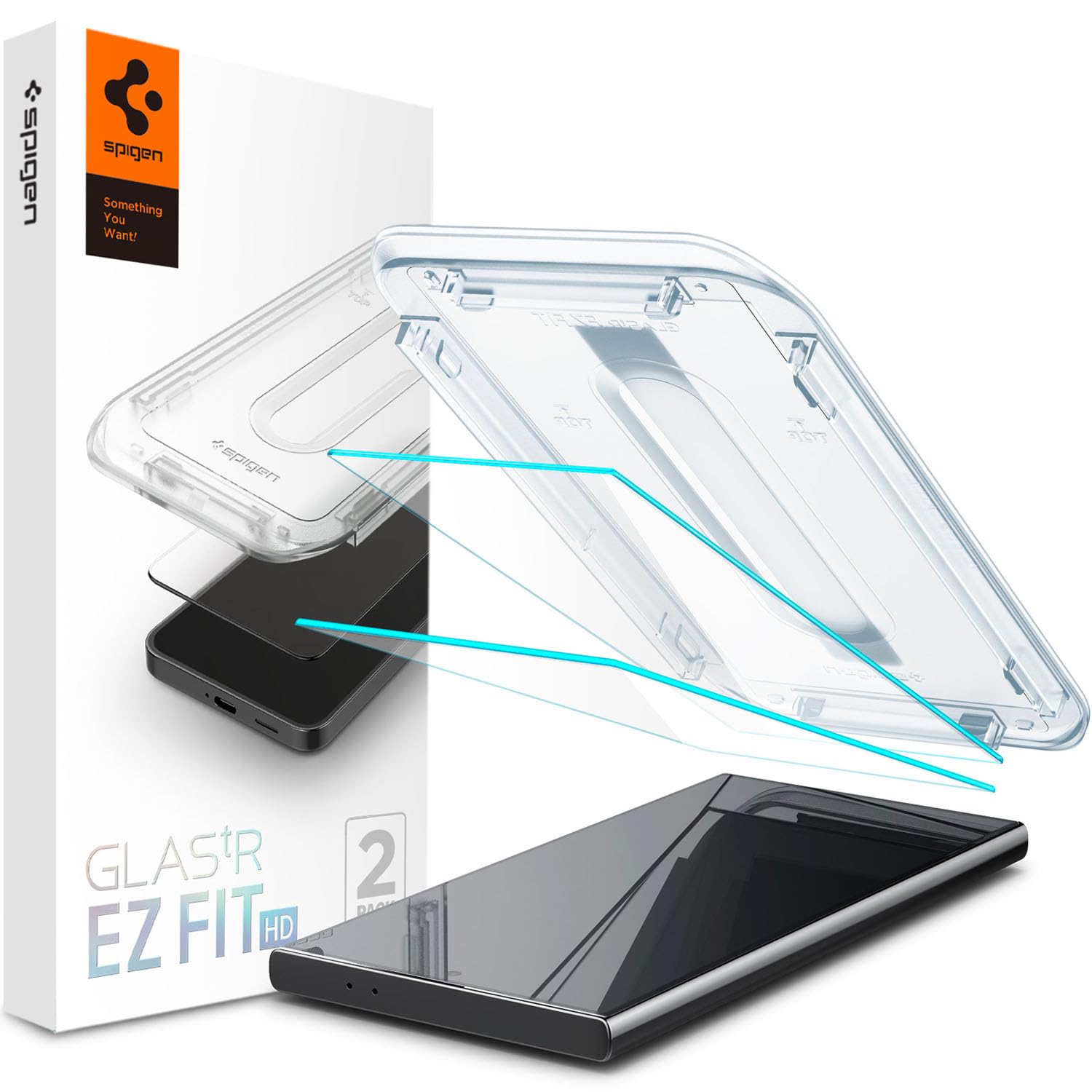 Spigen Galaxy S24 Ultra ile uyumlu Cam Ekran Koruyucu Kolay Kurulum GLAS.tR EZ Fit Slim HD (2 Adet) - AGL07495