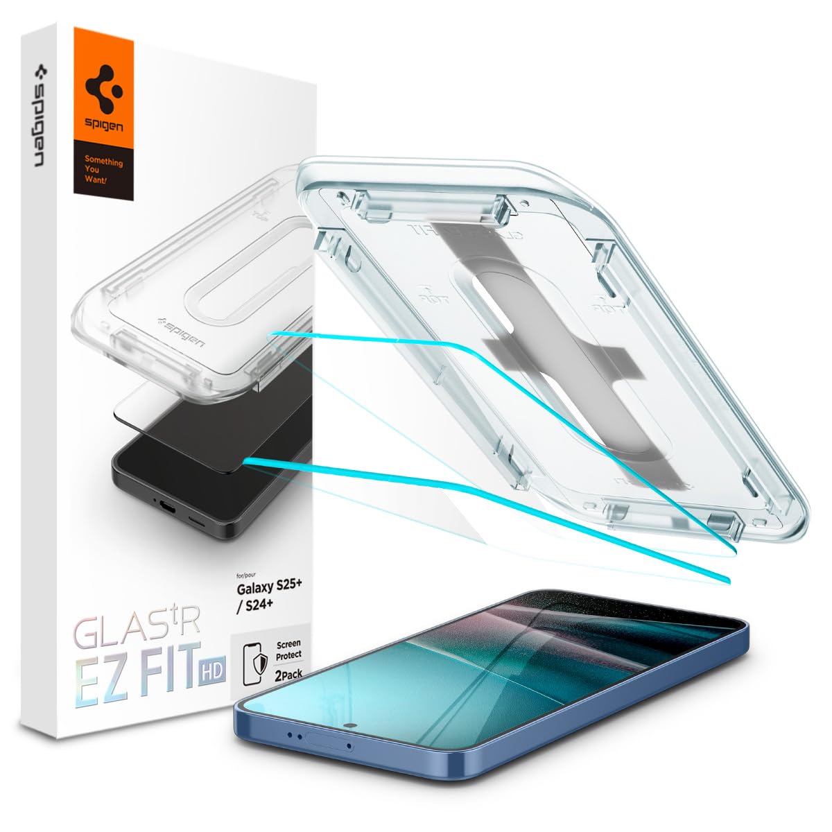 Spigen Galaxy S25 Plus / S24 ile uyumlu Plus Cam Ekran Koruyucu Kolay Kurulum GLAS.tR EZ Fit Slim HD (2 Adet) - AGL07432