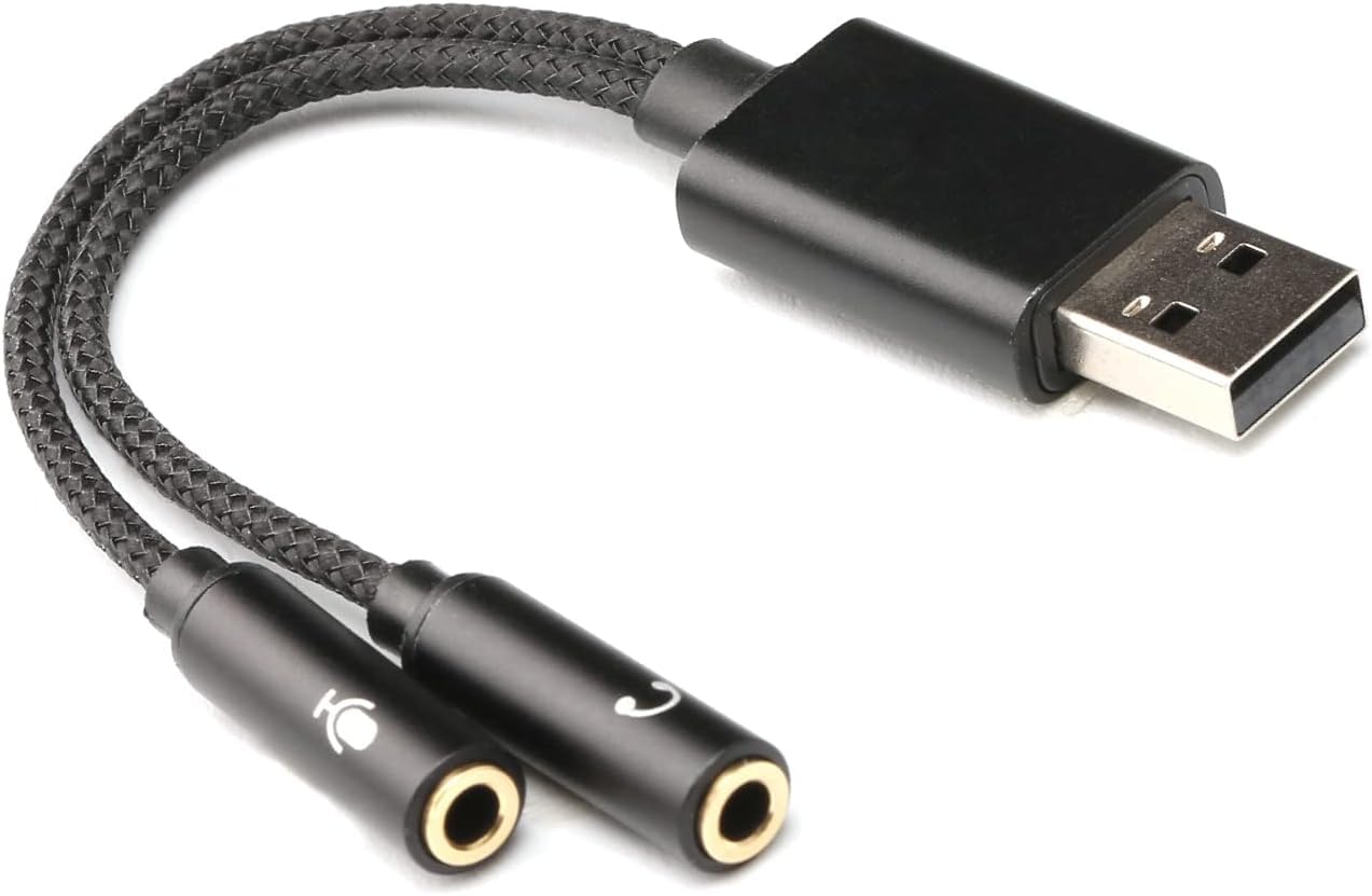 USB to İKİLİ 3.5mm Jack Adapter - USB den KULAKLIK ve MİCROPHONE ÇIKIŞ ALMANIZI SAĞLAR - SES KARTLI PC BİLGİSAYAR NOTEBOOK UYUMLU