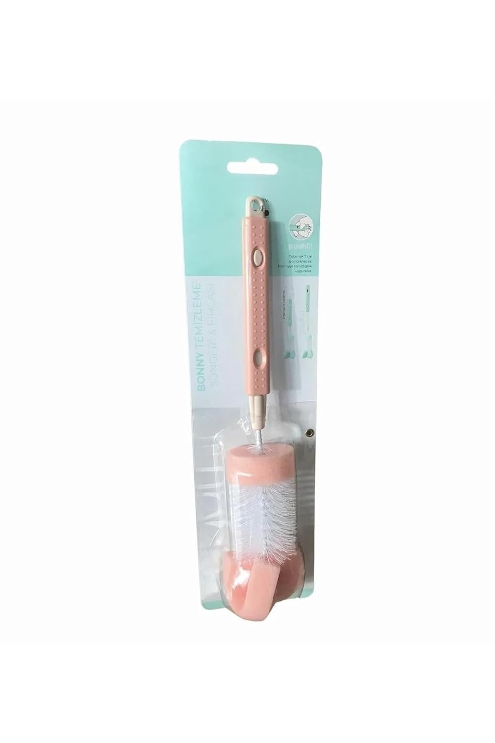 Vagonlife 7cm Uzayabilen Matara/Termos/Şişe/kavanoz Temizleme Fırçası Süngerli (Turuncu)