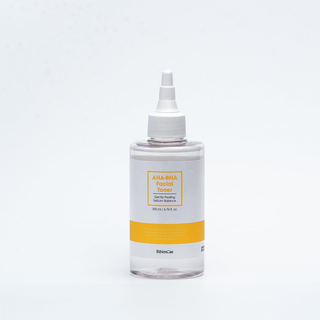 BibimCos Yüz Toniği AHA-BHA Peeling ve Arındırıcı Tonik, Pürüzsüz, Işıltılı Ciltler İçin Nazik Cilt Bakımı, Sebum Dengesini Korur, 200 ml