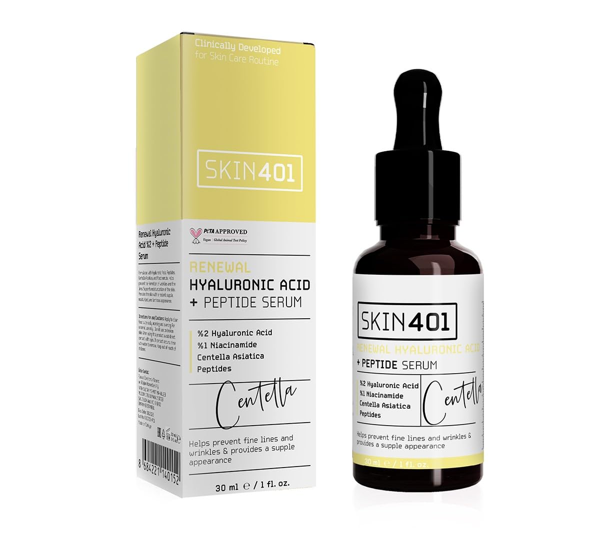 Skin401 Skin401 Yenileyici%2 Hyaluronik Asit + Peptit Serum 30ml