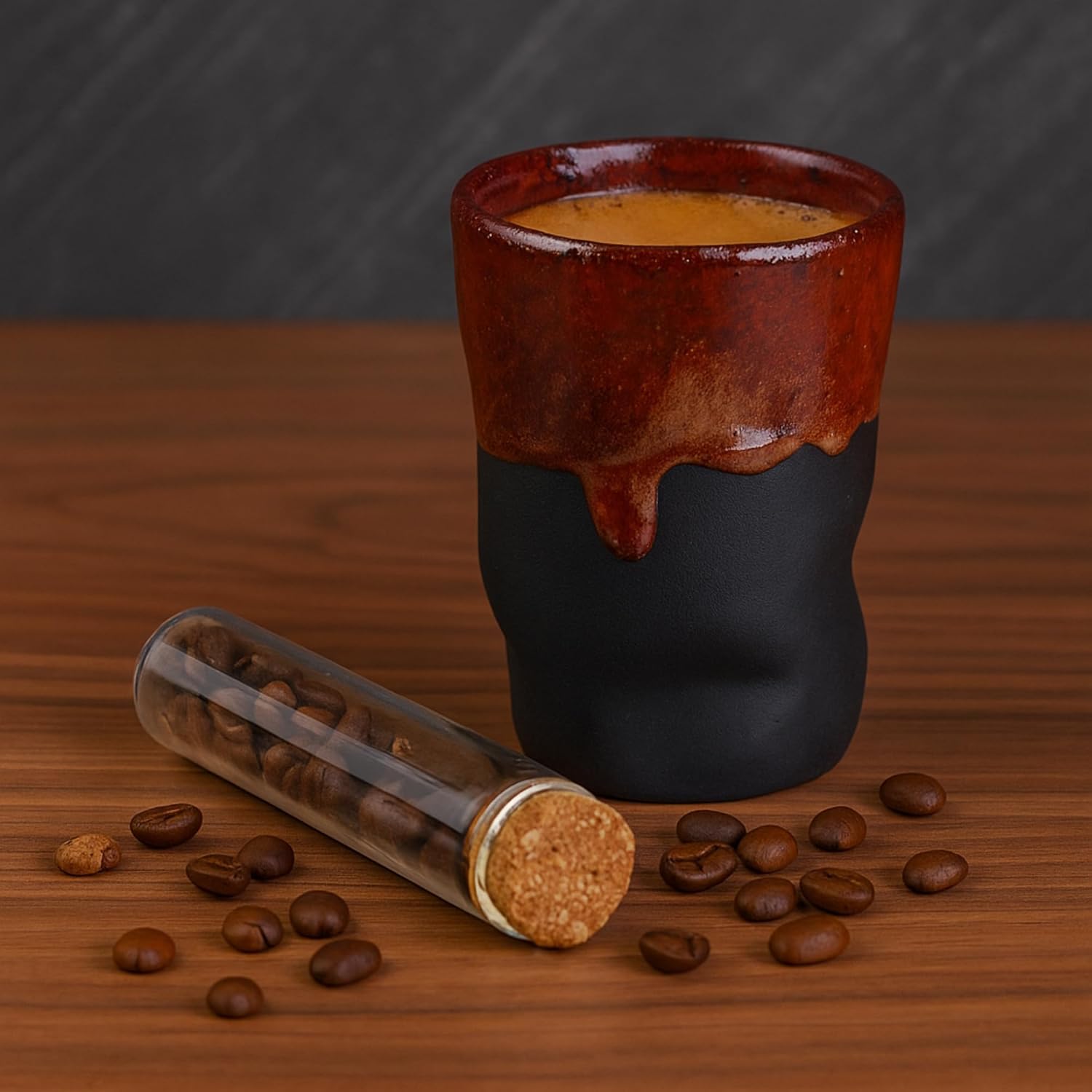 Perlotus 90 Ml Seramik Kulpsuz El Yapımı Yamuk Espresso Kahve Fincanı -1 Adet