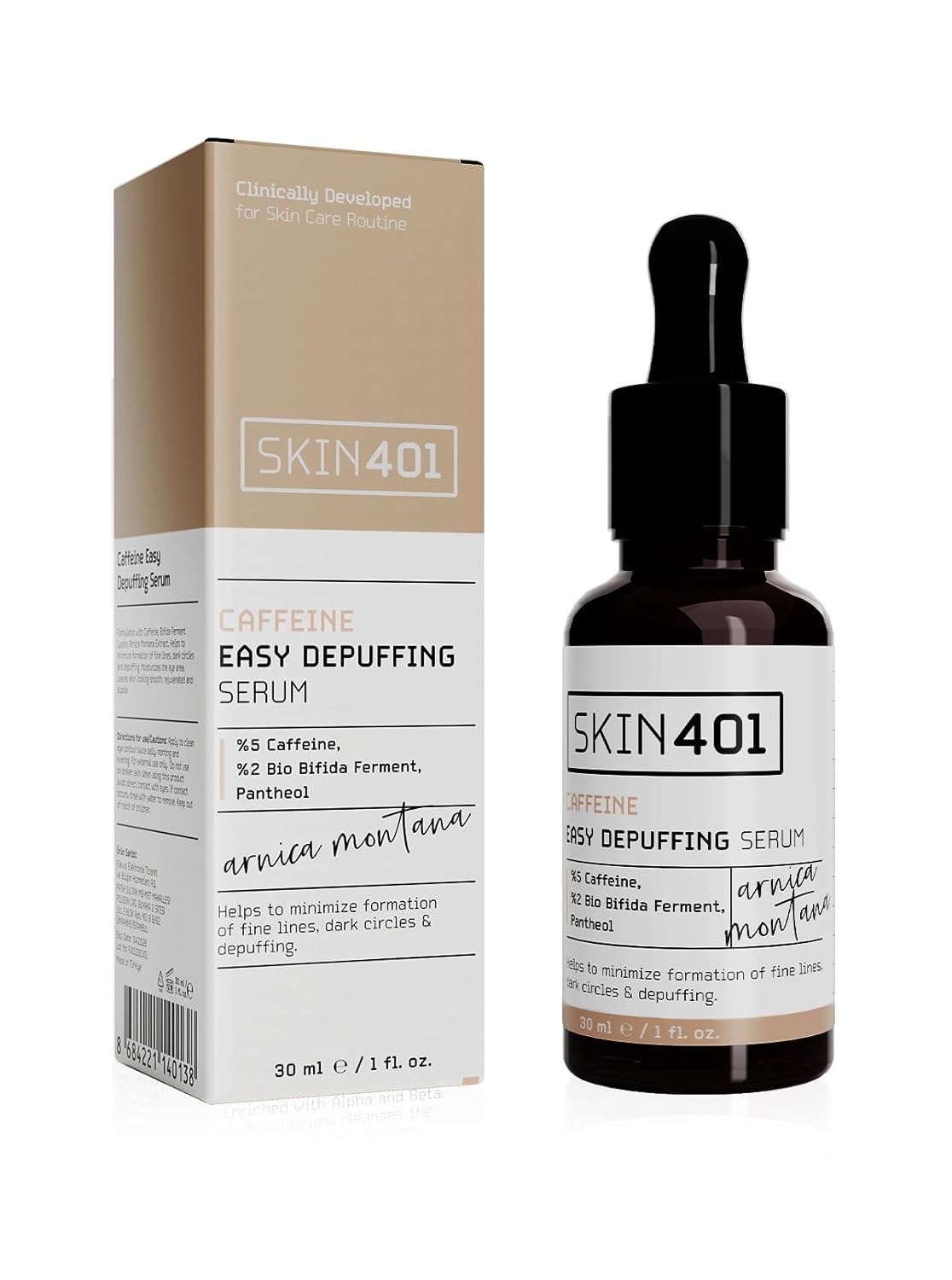 Skin401%5 Kafein Göz Altı Şişlik ve Torbalanma Önlemeye Yardımcı Serum 30 ml