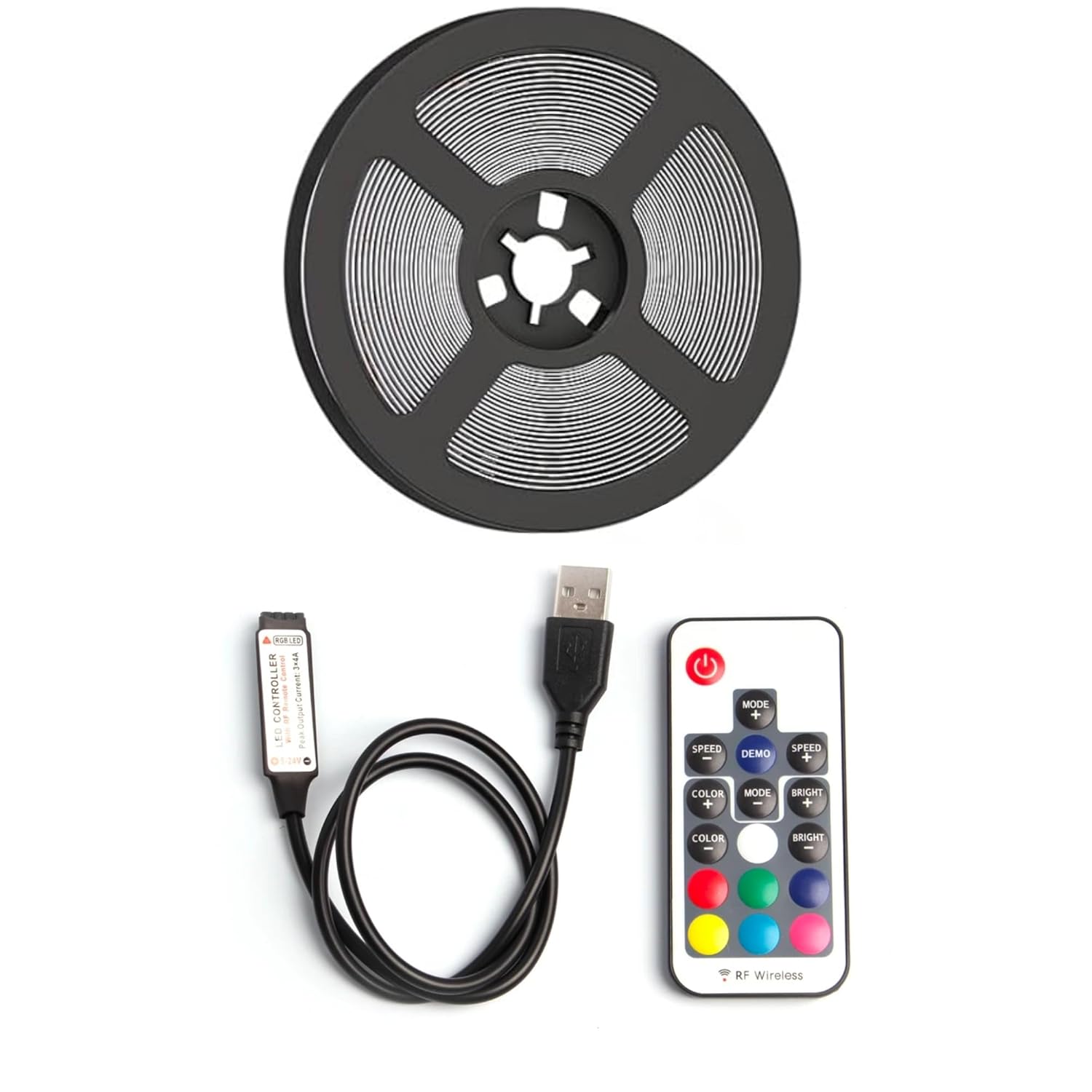 Tv Arkası Animasyonlu RGB Şerit Led Seti Kumandalı 3 Metre - Cata - 5v Usb girişli