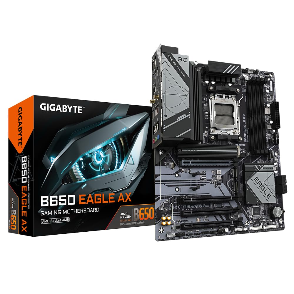 GIGABYTE B650 EAGLE AX AM5 DDR5 6400MHz(OC) PCIe 4.0 Dual M.2 NVMe WiFi 6E + BT 2.5GbE LAN ATX Anakart