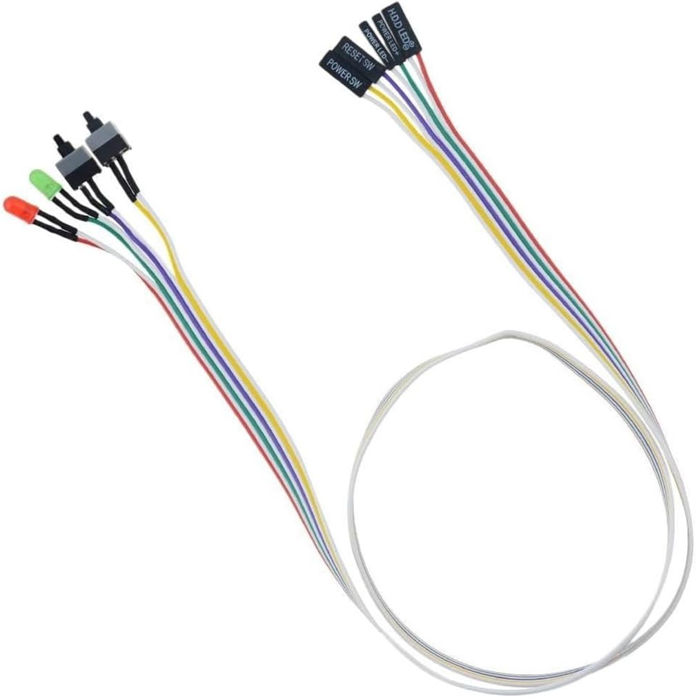 Ancheyn Ana Kart Power Kablosu Led Işıklı Reset Açma Kapama Butonu Kablosu On Off Switch 5064