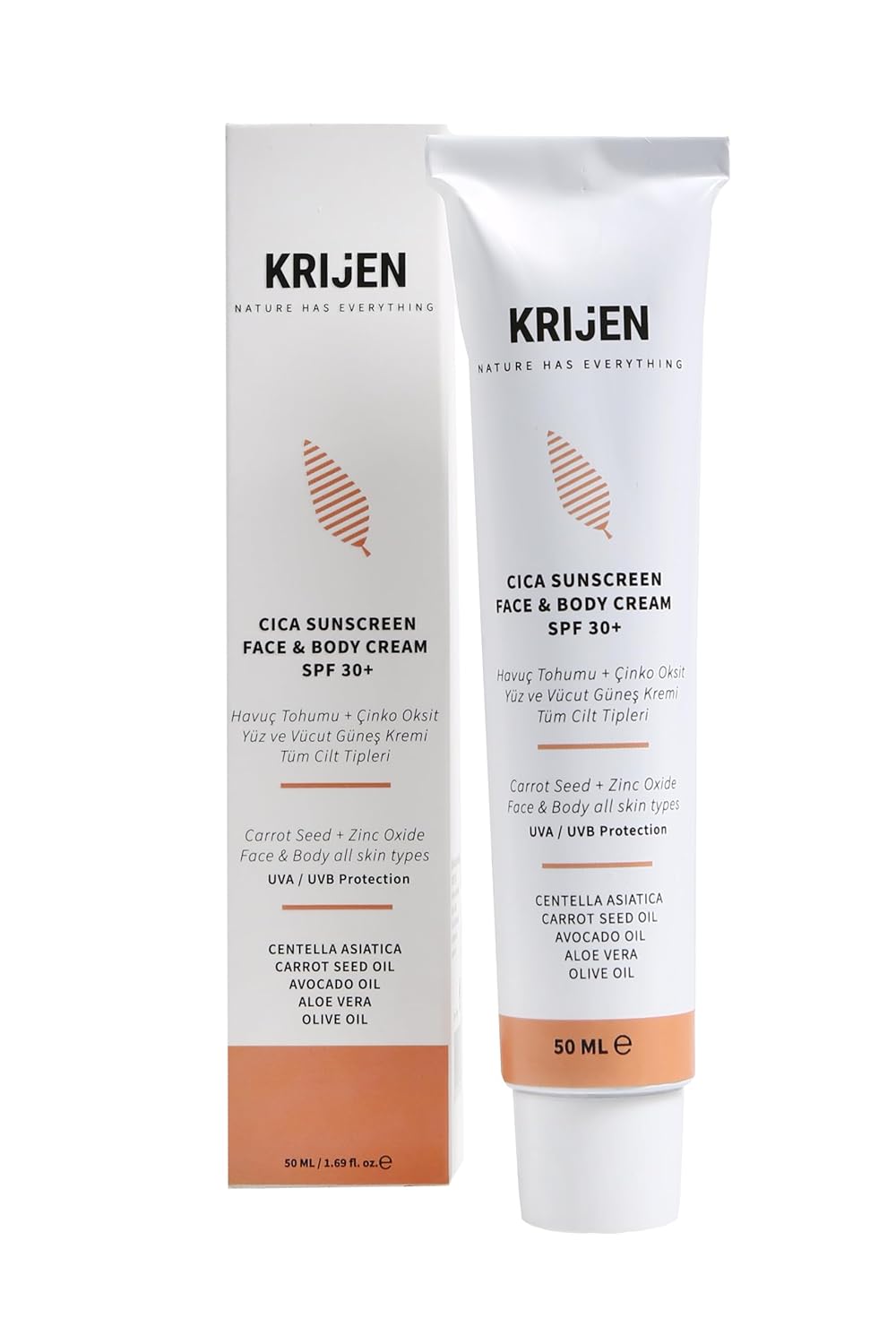 Krijen Nature Has Everything 30+ Spf Güneş Koruyucu Cıca Yüz Ve Vücut Kremi 50 Gr
