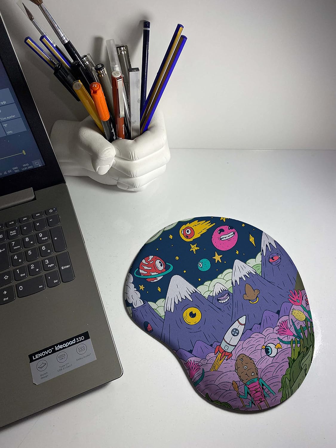 Rakkun Shop Carton Illustrator Baskılı Bilek Destekli Mouse Pad