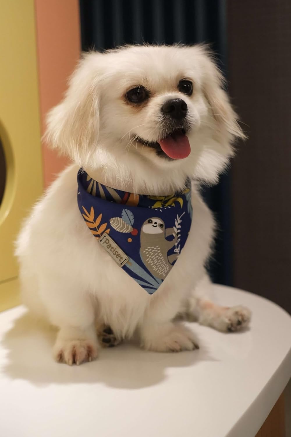 Patiset Orman Desenli Lacivert Köpek Fuları Bandanası Köpek Kıyafeti Lacivert S