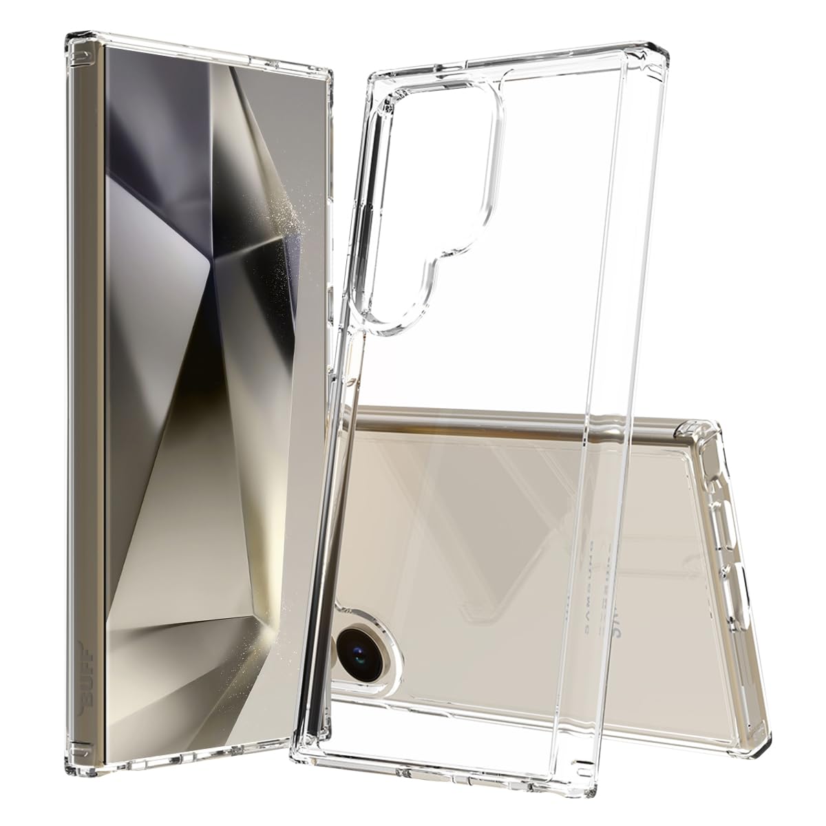 BUFF LABS Galaxy S24 Ultra ile Uyumlu (6.8 İnç) Air Hybrid Darbe Emici TPU + PC Şeffaf Kılıf