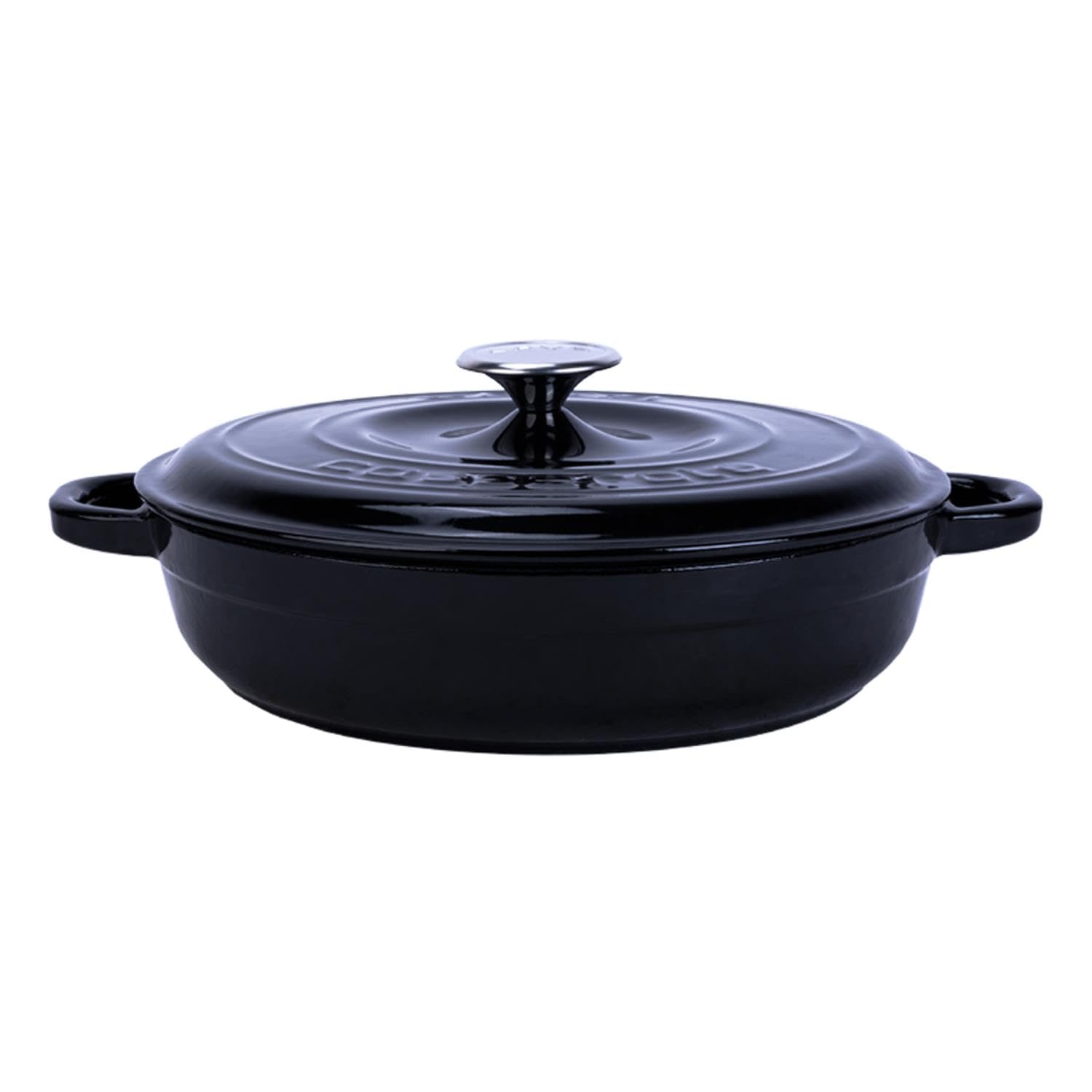 Lava Döküm Yuvarlak Çok Amaçlı Yayvan Tencere New Heritage Serisi Çap(Ø)28cm. Siyah