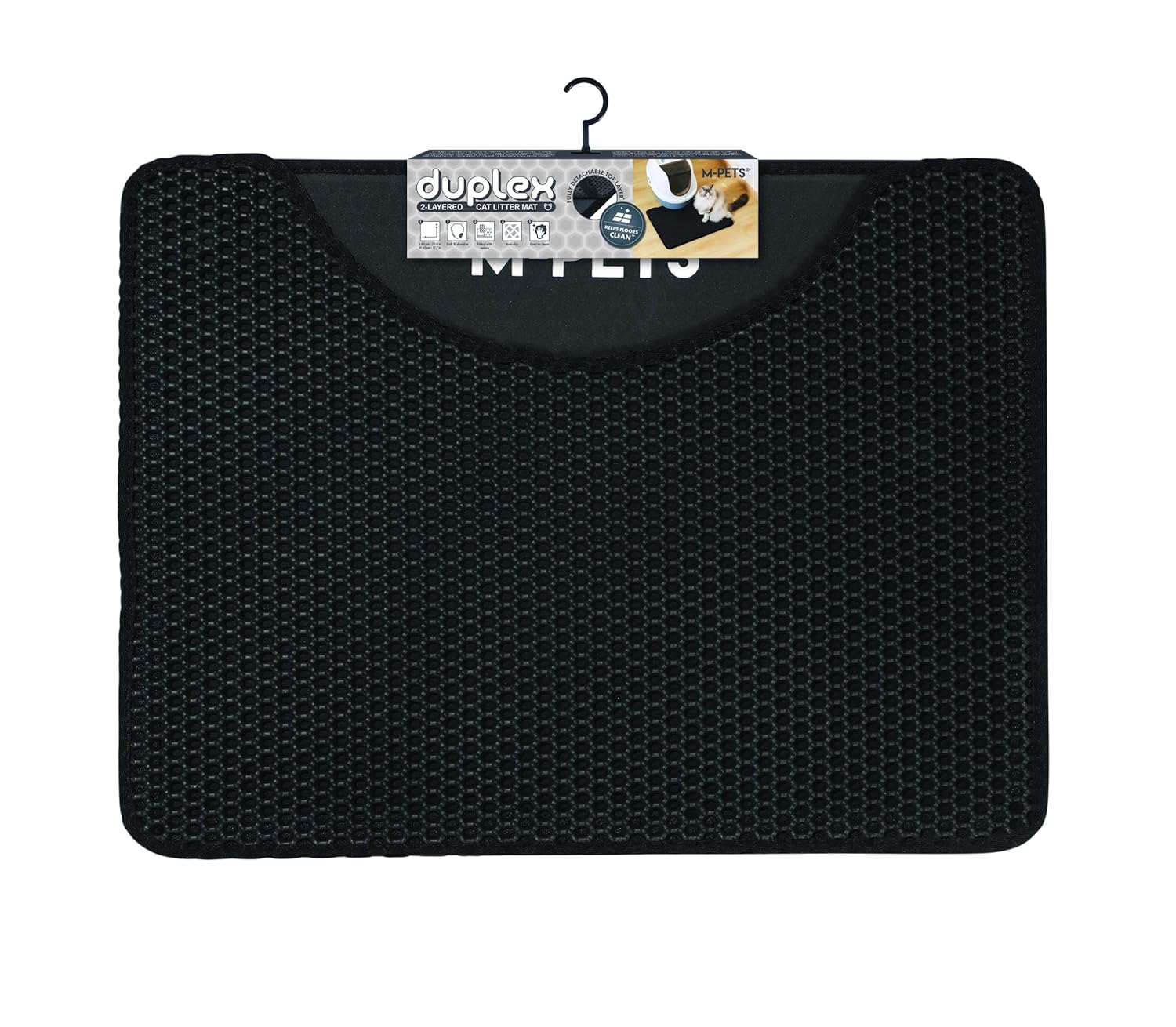 M-Pets Duplex Elekli Kedi Kumu Paspası Siyah 45x65 cm
