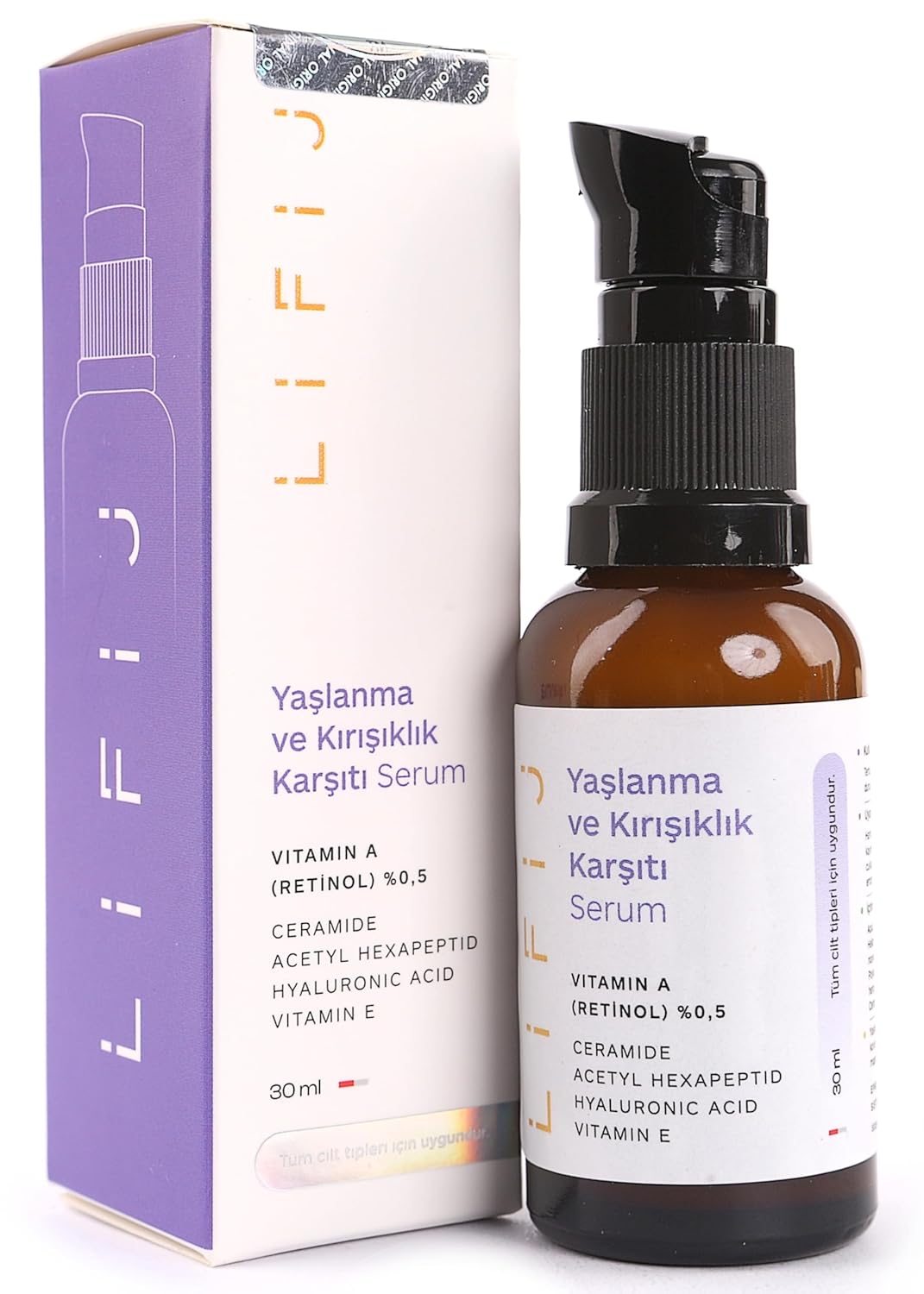 Lifij%0,5 Retinol Ceramide Serum, Yaşlanma Karşıtı Etkisiyle Daha Sağlıklı ve Pürüzsüz Bir Cilt (30ml)