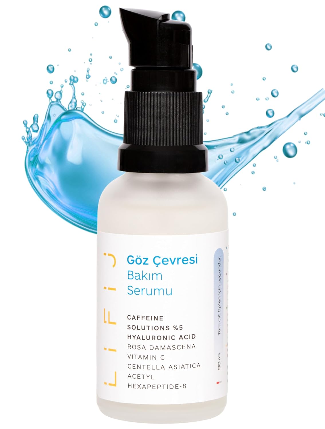 Lifij GÖZ ÇEVRESİ BAKIM SERUMU,%5 Caffein Çözelti, Daha Aydınlık ve Daha Işıltılı Bakışlar İçin Düzenli Kullanımda Etkili Sonuçlar (30ml)