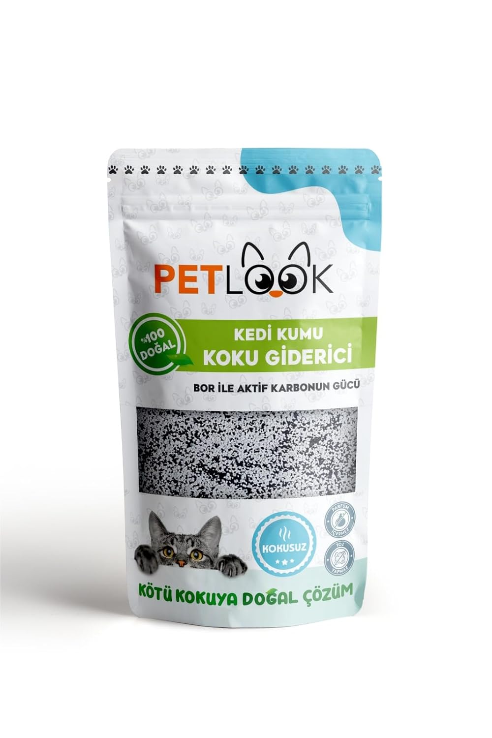 Petlook Kedi Kumu Koku Giderici Aktif Karbon Katkılı Kokusuz 300 gr (KOKUSUZ)