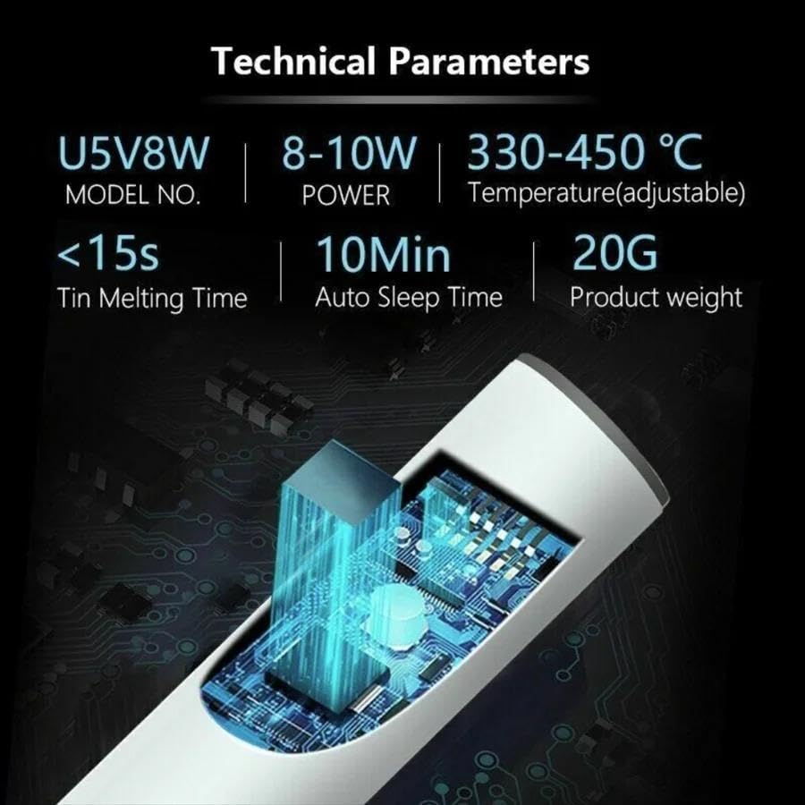 Valkyrie Şarjlı Kablosuz Lehim Makinası - 5 Saniyede Isınma - 30 Dakika Kullanım - USB Type-C Şarj - 3 Farklı Isı Modu - 450 Derece