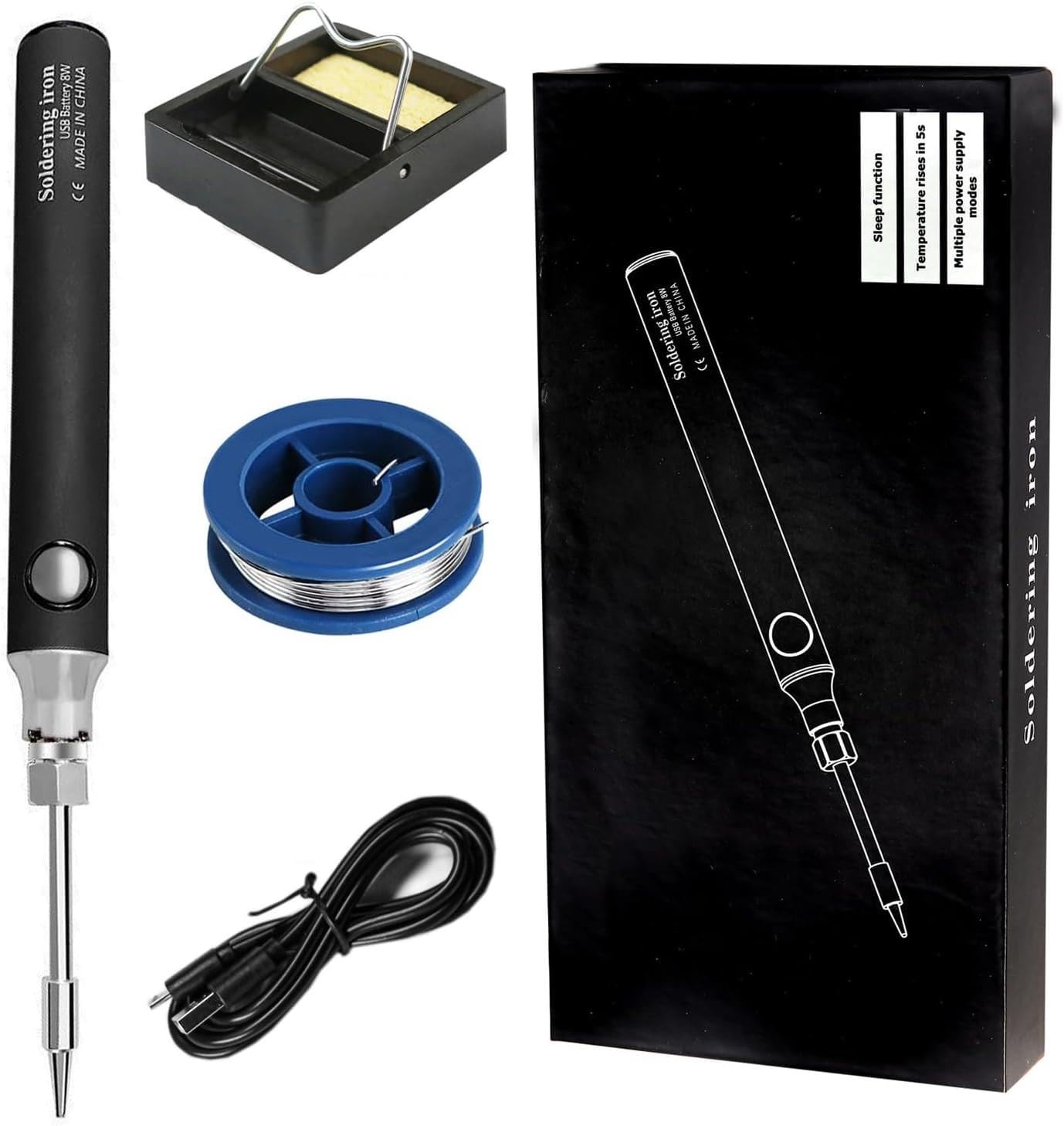 Valkyrie Şarjlı Kablosuz Lehim Makinası - 5 Saniyede Isınma - 30 Dakika Kullanım - USB Type-C Şarj - 3 Farklı Isı Modu - 450 Derece