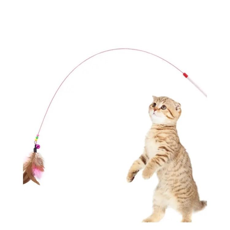 Blitzen Tüylü Kedi Oyun Oltası, 90cm Uzunluğunda Kedi Oyuncağı