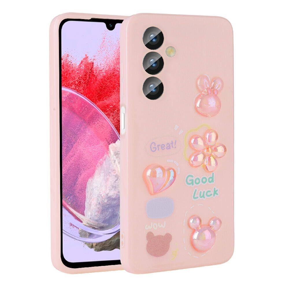 Spia Samsung Galaxy M34 5G ile Uyumlu Kılıf Pembe Tan Silikon Kapak (Samsung Galaxy M34 5G ile Uyumlu, Pembe)