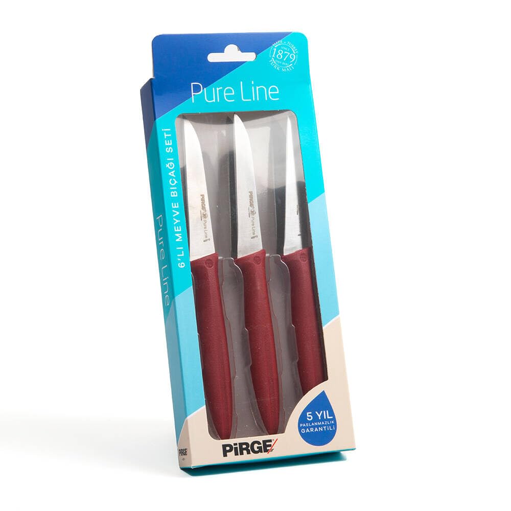 Pure Line Meyve Bıçağı Seti 9 cm (6'lı) - Soyma, Doğrama, Dilimleme, Sebze, Meyve Bıçağı