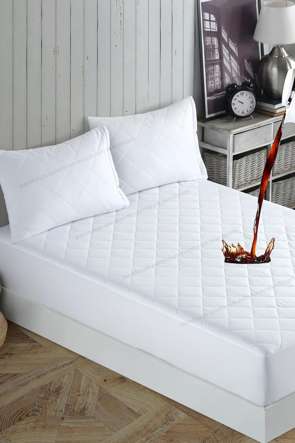 Formeya Adelya Mikrofiber Kapitone Fitted Full Kenar Su Sıvı Geçirmez Yatak Koruyucu Alez (90 x 190)