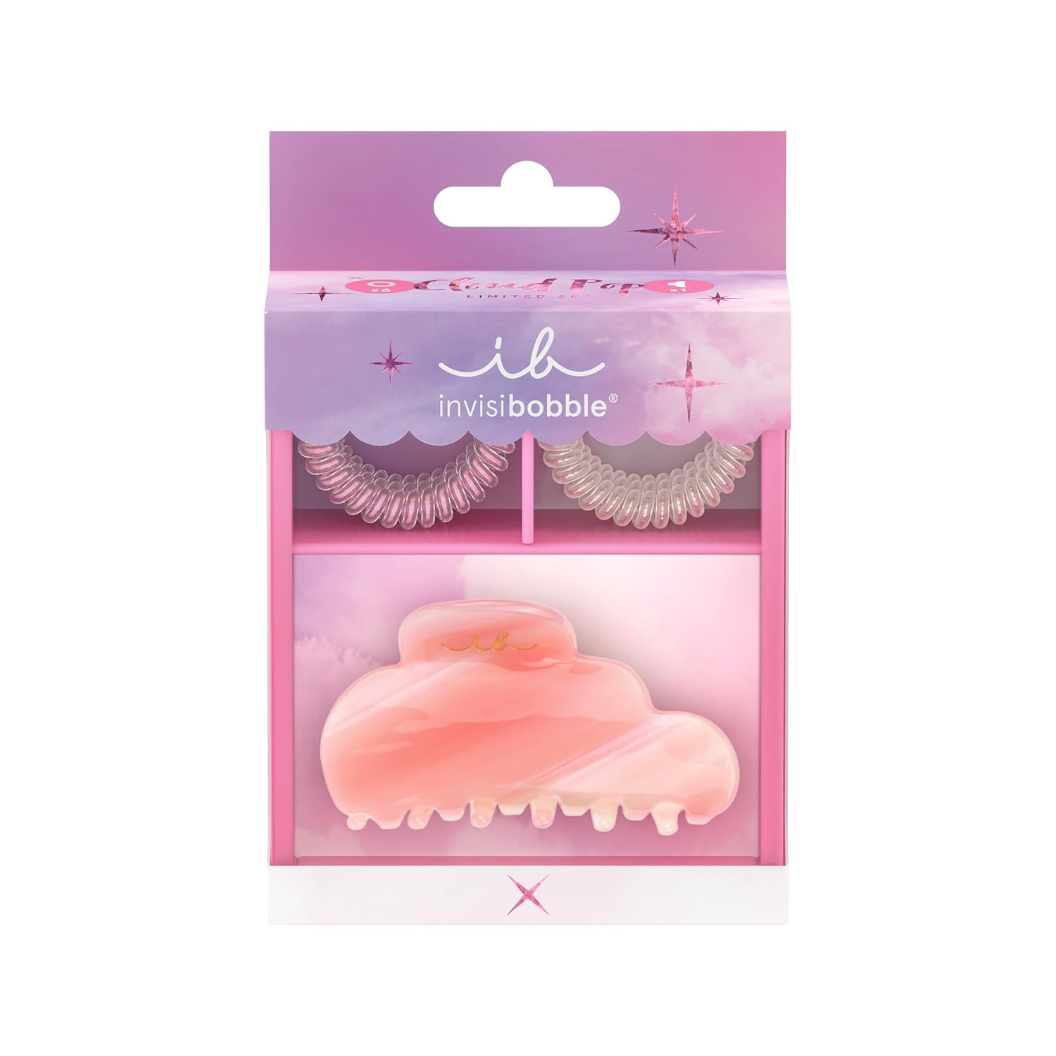 invisibobble CloudPOP Hediye Değeri Seti - Spiral Saç Bağları ve Pençe Klips Seti, Gündüzden Geceye Şık Updos için - Tüm Saç Tipleri İçin Sağlıklı Saç Aksesuarları Seti - Kadınlar ve Kızlar için