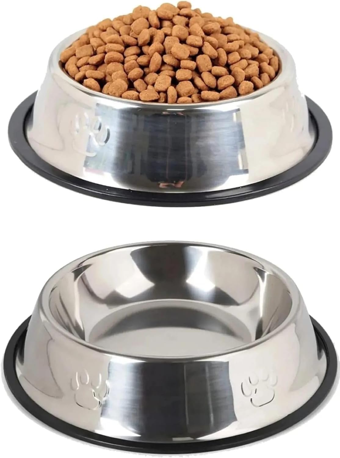Orret Home Paslanmaz Çelik Kedi,Köpek Mama Ve Su Kabı,Kaymaz Tabanlı (22 Cm)