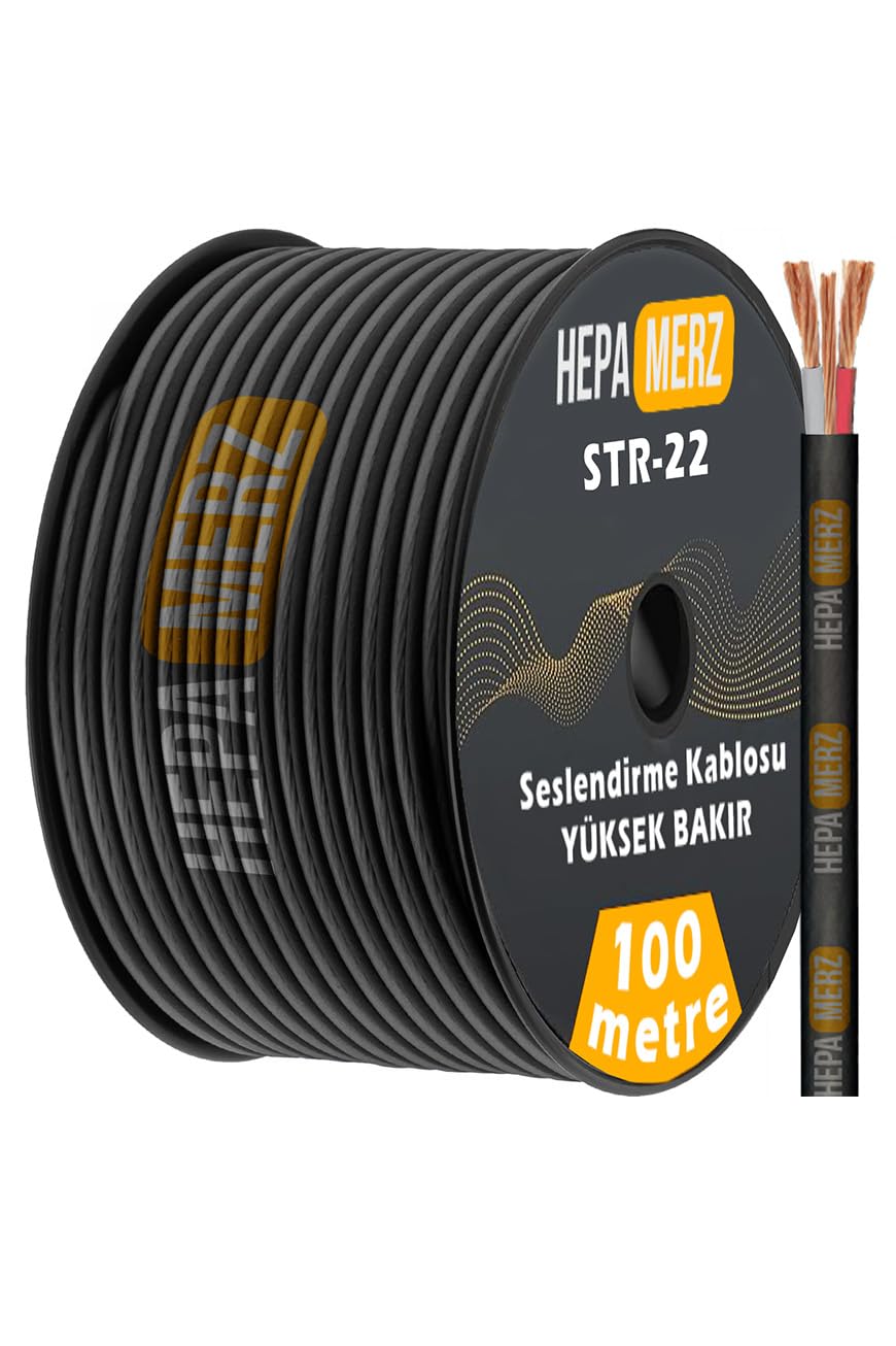 Hepa Merz Str-22 Stereo Mikrofon Kablosu 2x0.22 mm Ses Kablosu 100 Mt. (%100 Bakır)