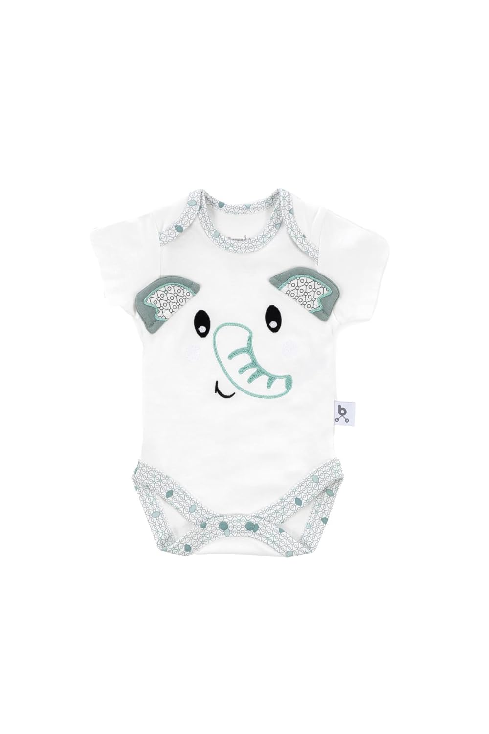 Gezenbebe Hero Bebekler İçin Nakışlı Kısa Kol Body Elephant 0-3 Ay