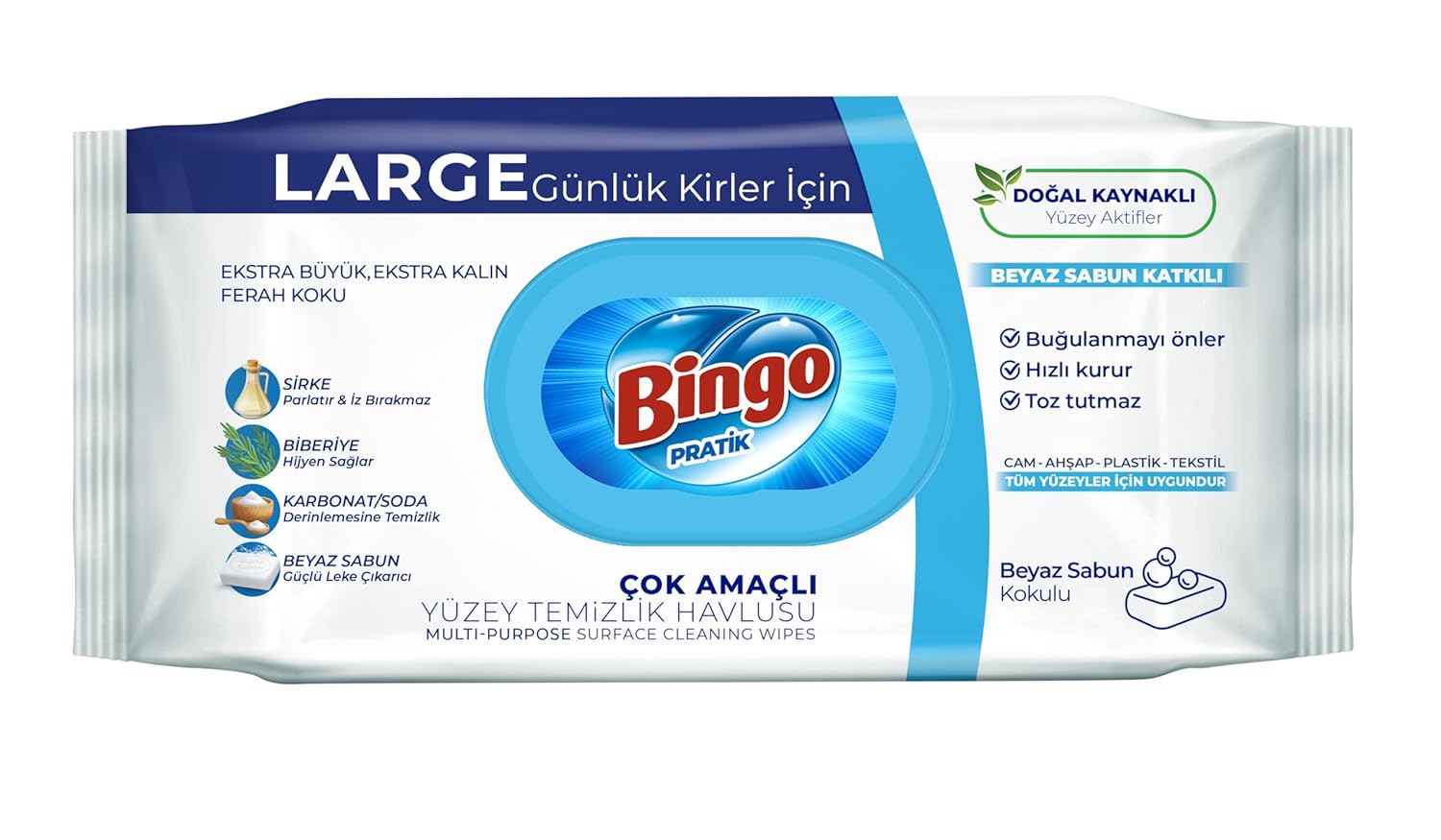 Bingo Yüzey Havlusu Beyaz Sabun 96'lı