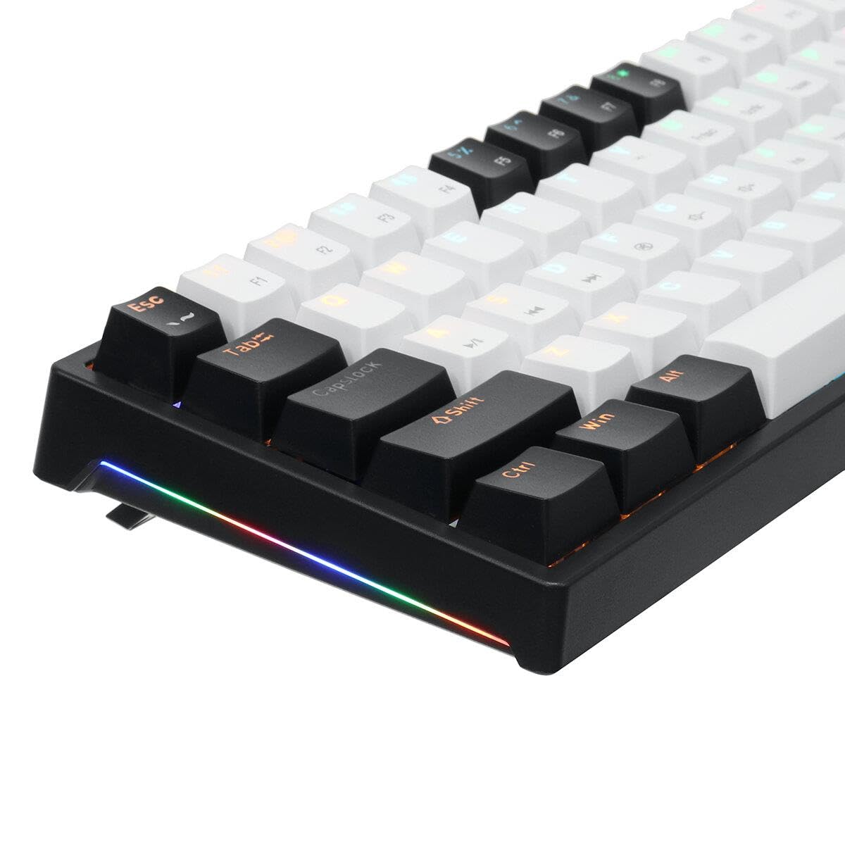 Valkyrie Leaven K620 Blue Switch Mekanik Gaming Oyun Klavyesi RGB 61 Key Mavi Tuş Type-C Klavye Siyah-Beyaz