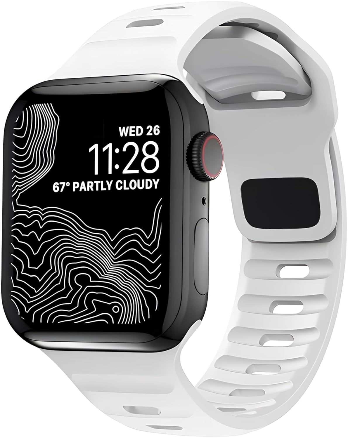 minesk Apple Watch için 42-44-45-46-49 mm ile Uyumlu Silikon Kordon Dayanıklı Yapı Şık Tasarım ve Uz