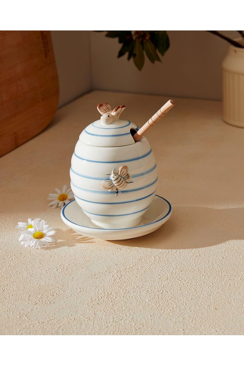 madame coco Flore Bal Kavanozu, Mavi/Beyaz